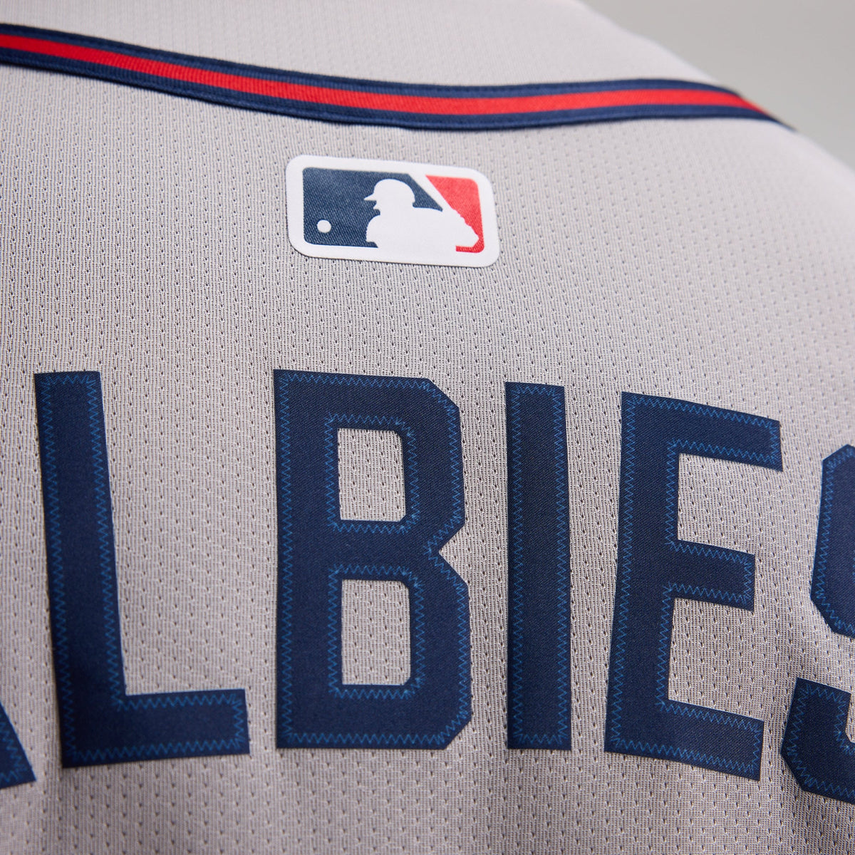 Men's Atlanta Braves Ozzie Albies Nike Gray Road Limited Player Jersey