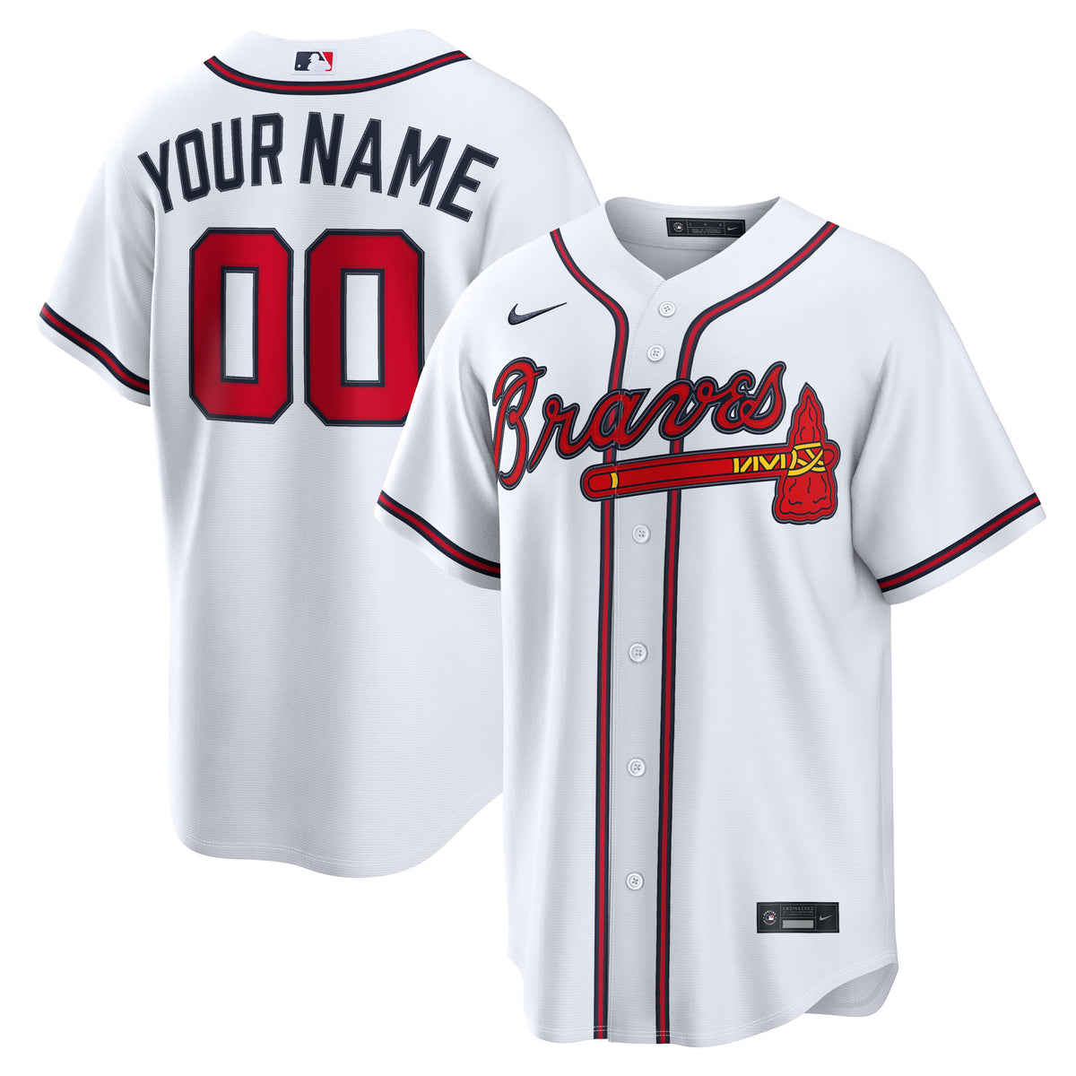 Men's Atlanta Braves Nike White Home Stadium Custom Jersey