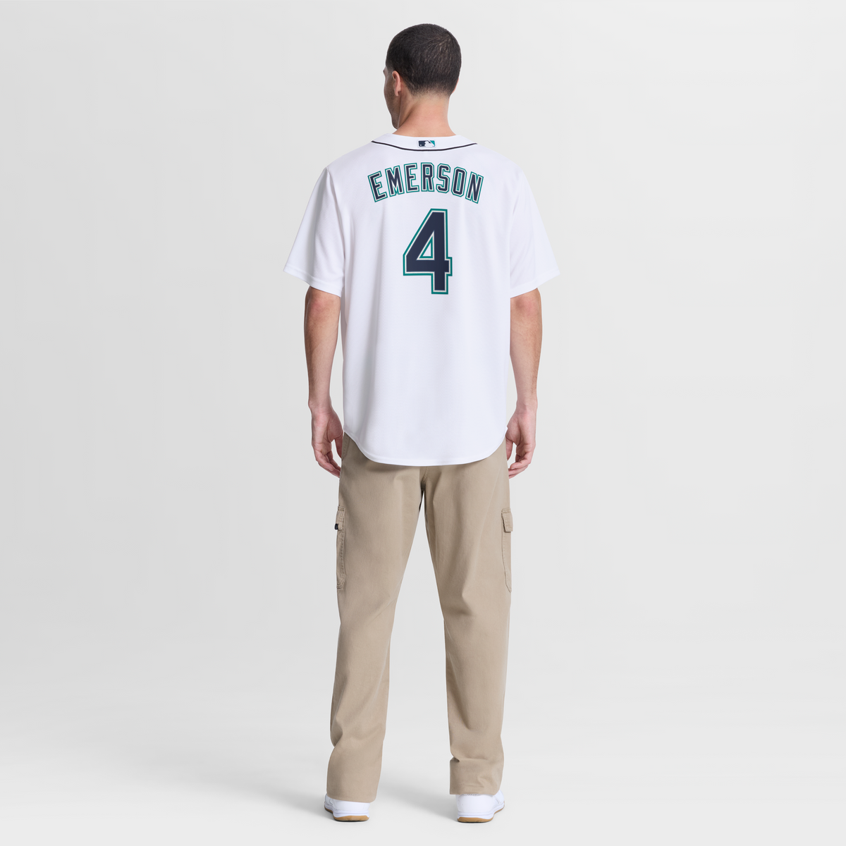 Men's Seattle Mariners Colt Emerson Nike White Home Replica Jersey