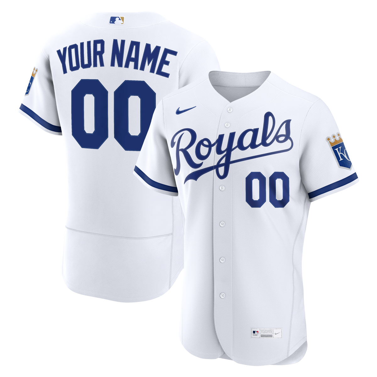 Men's Kansas City Royals Nike White Home Authentic Custom Jersey