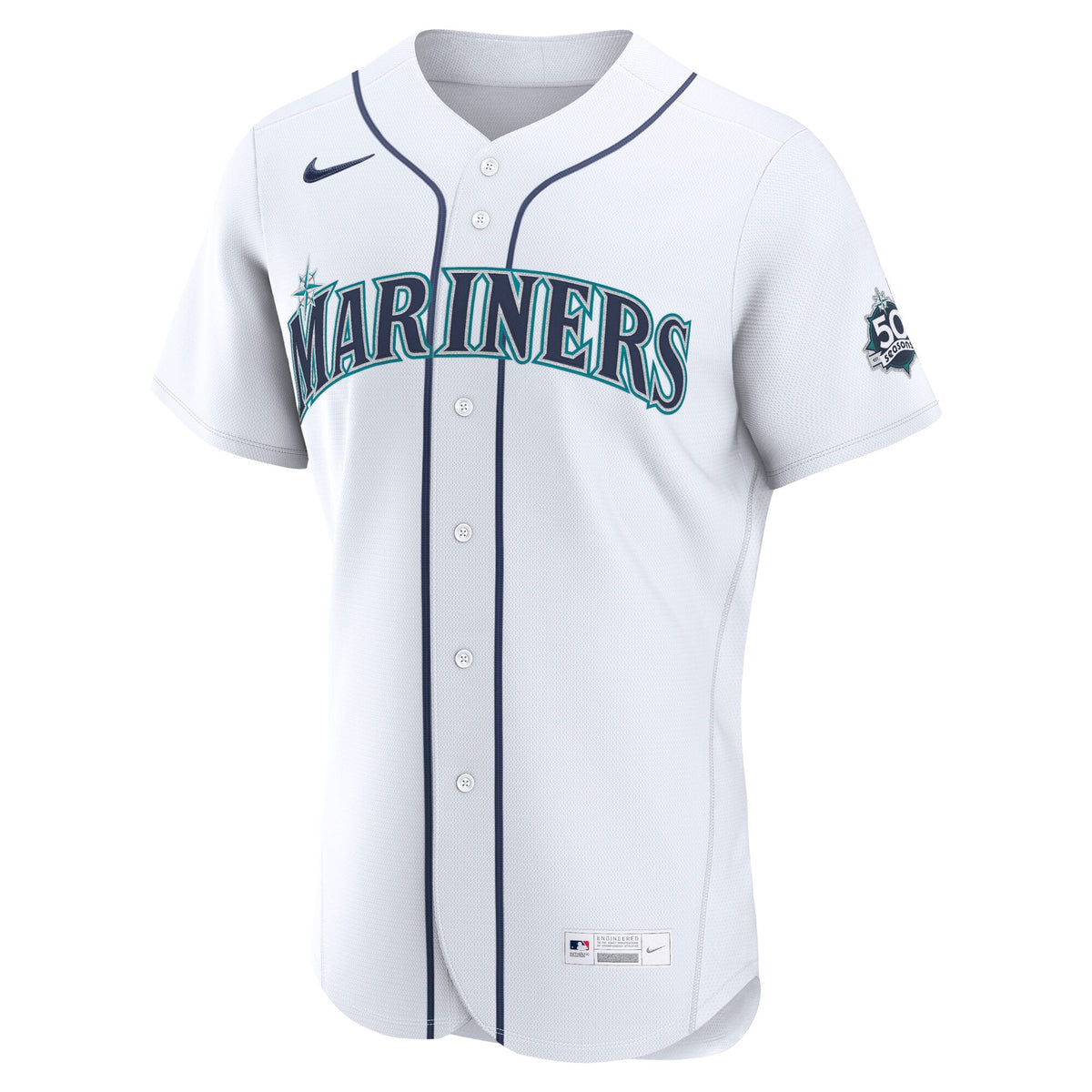 Men's Seattle Mariners Colt Emerson Nike White Home 50th Season Authentic Jersey