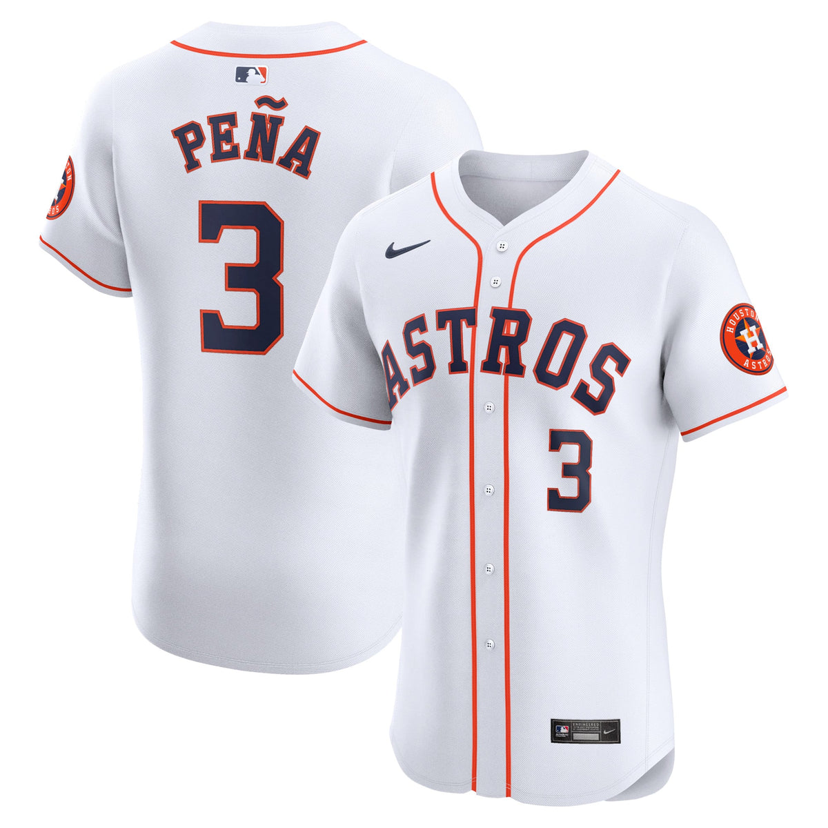 Men's Houston Astros Jeremy Peña Nike White Home Elite Player Jersey