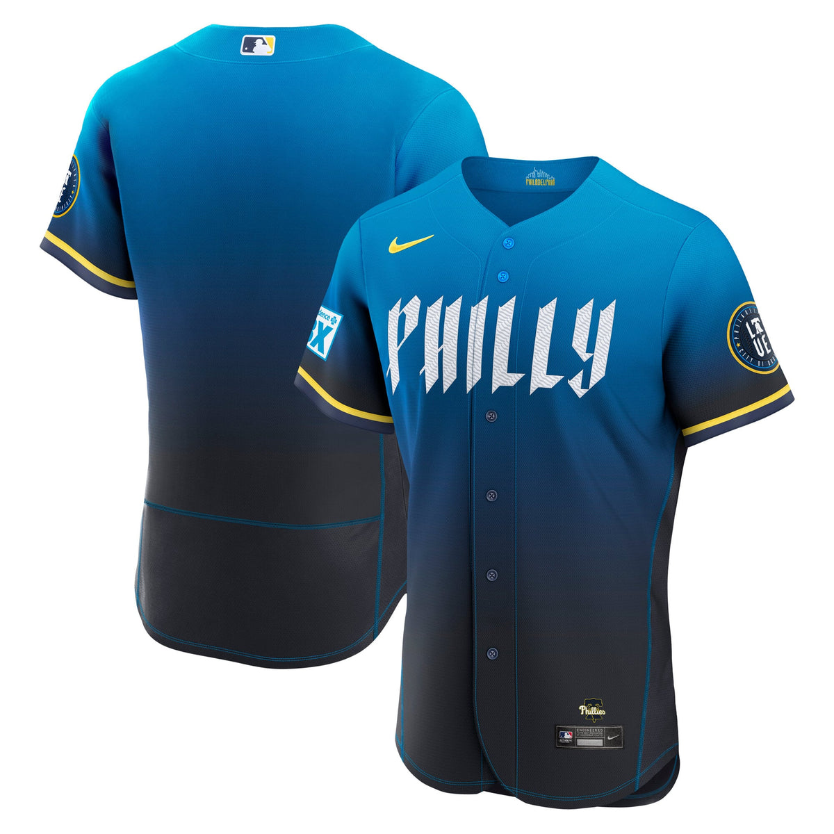 Men's Philadelphia Phillies Nike Navy City Connect Authentic Sponsor Patch Jersey