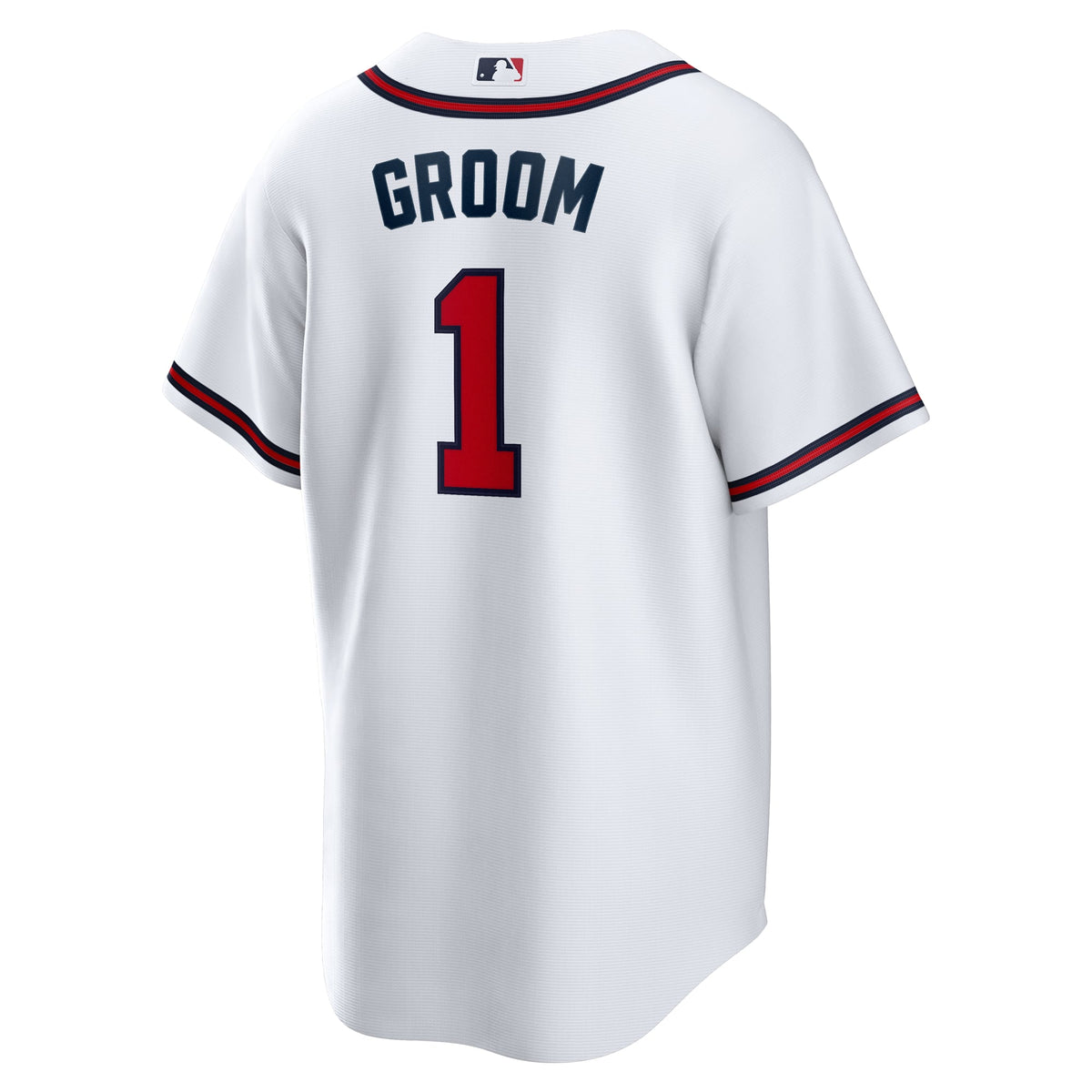 Men's Atlanta Braves  Nike White #1 Groom Home Replica Jersey