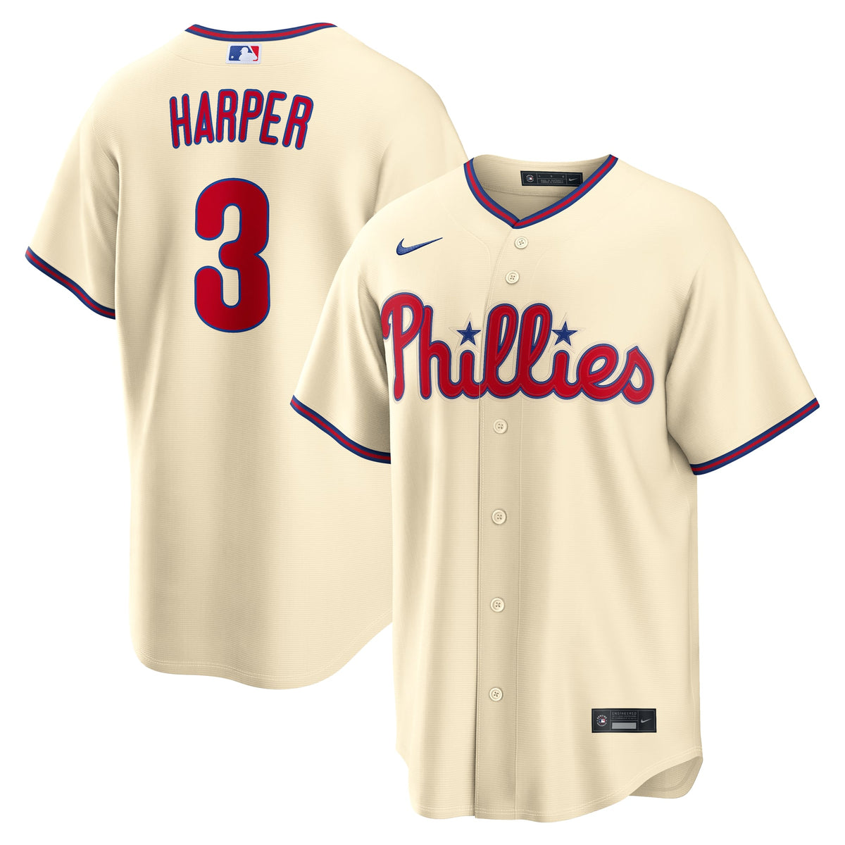 Men's Philadelphia Phillies Bryce Harper Nike Gray Road Replica Jersey
