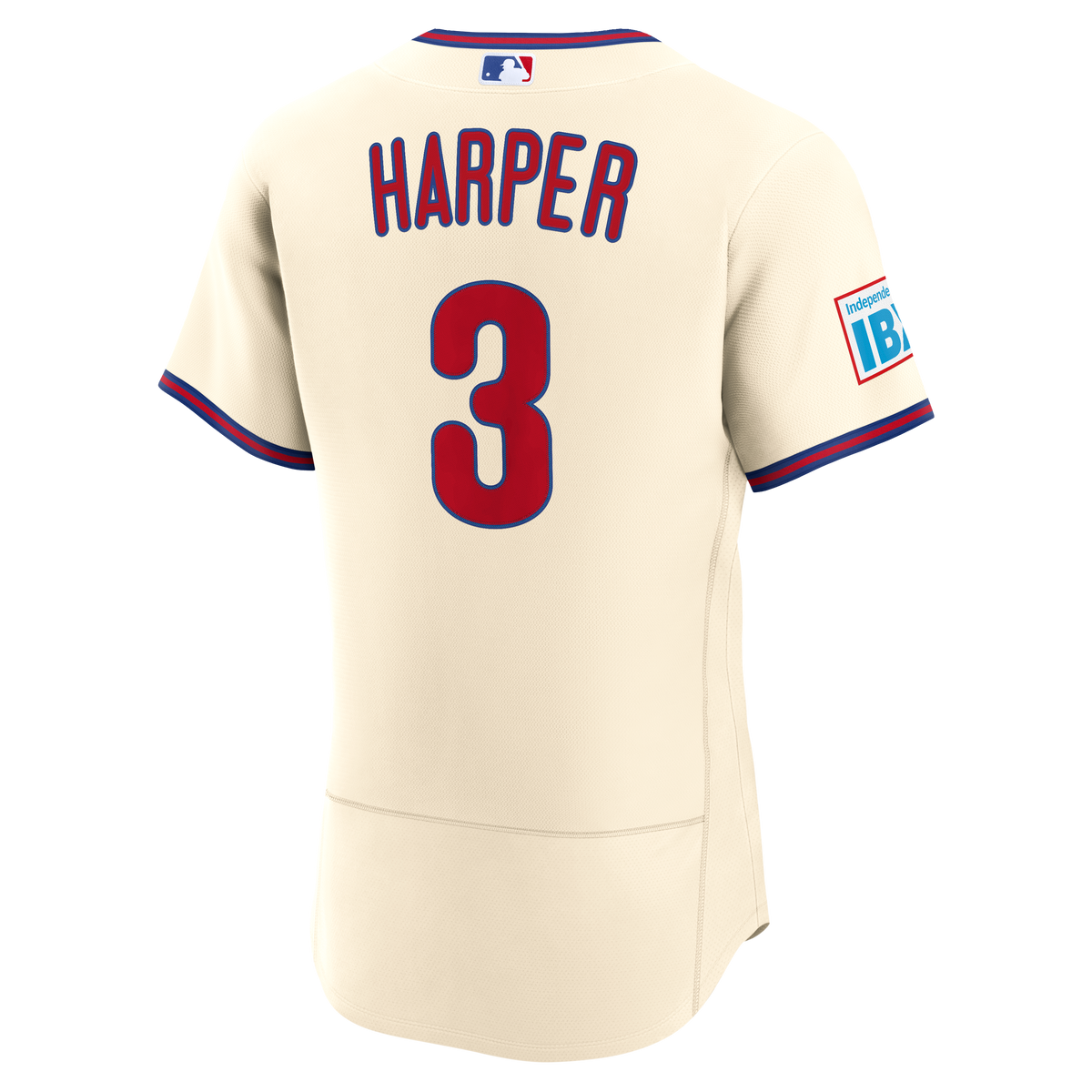 Men's Philadelphia Phillies Bryce Harper Nike White Home Authentic Sponsor Patch Jersey