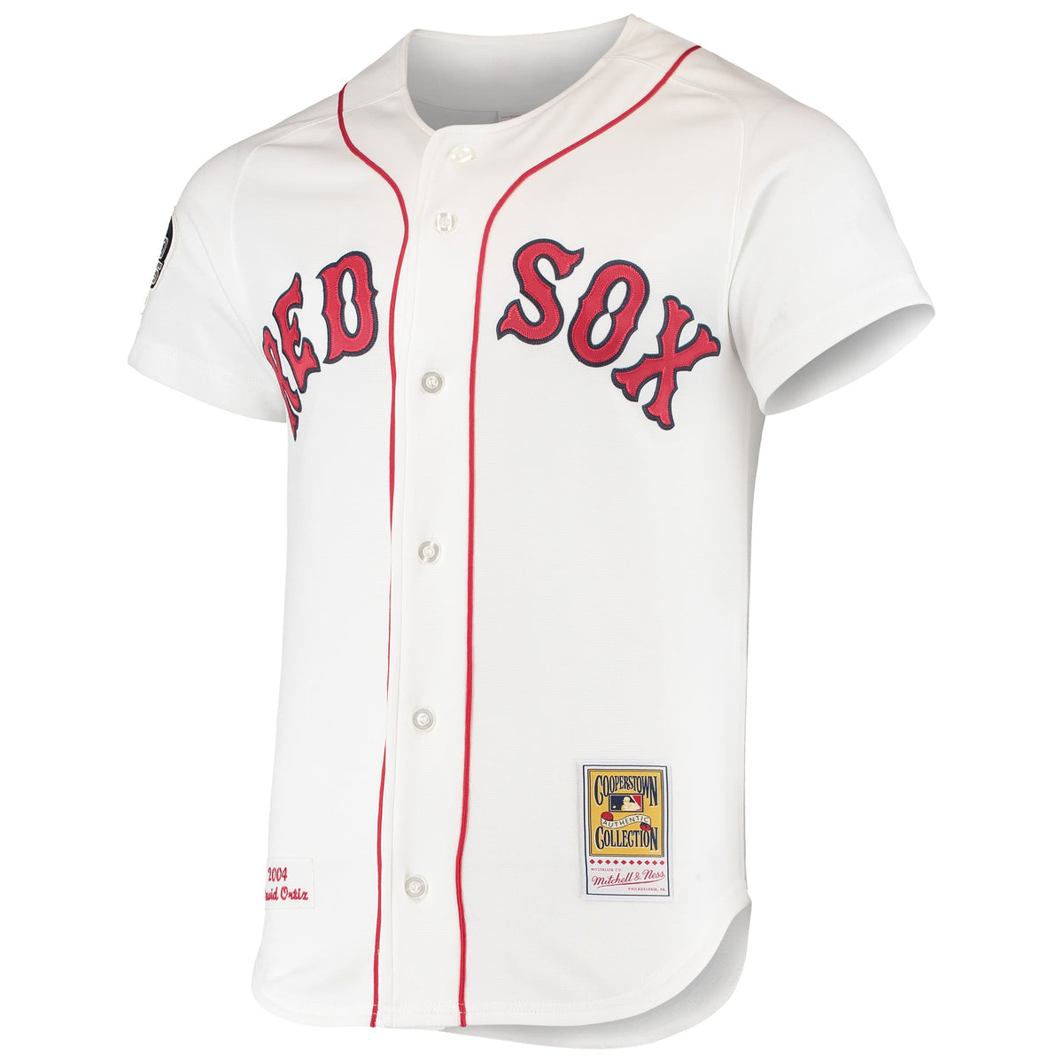 Men's Boston Red Sox David Ortiz Mitchell & Ness White 2004 Cooperstown Collection Home Authentic Jersey