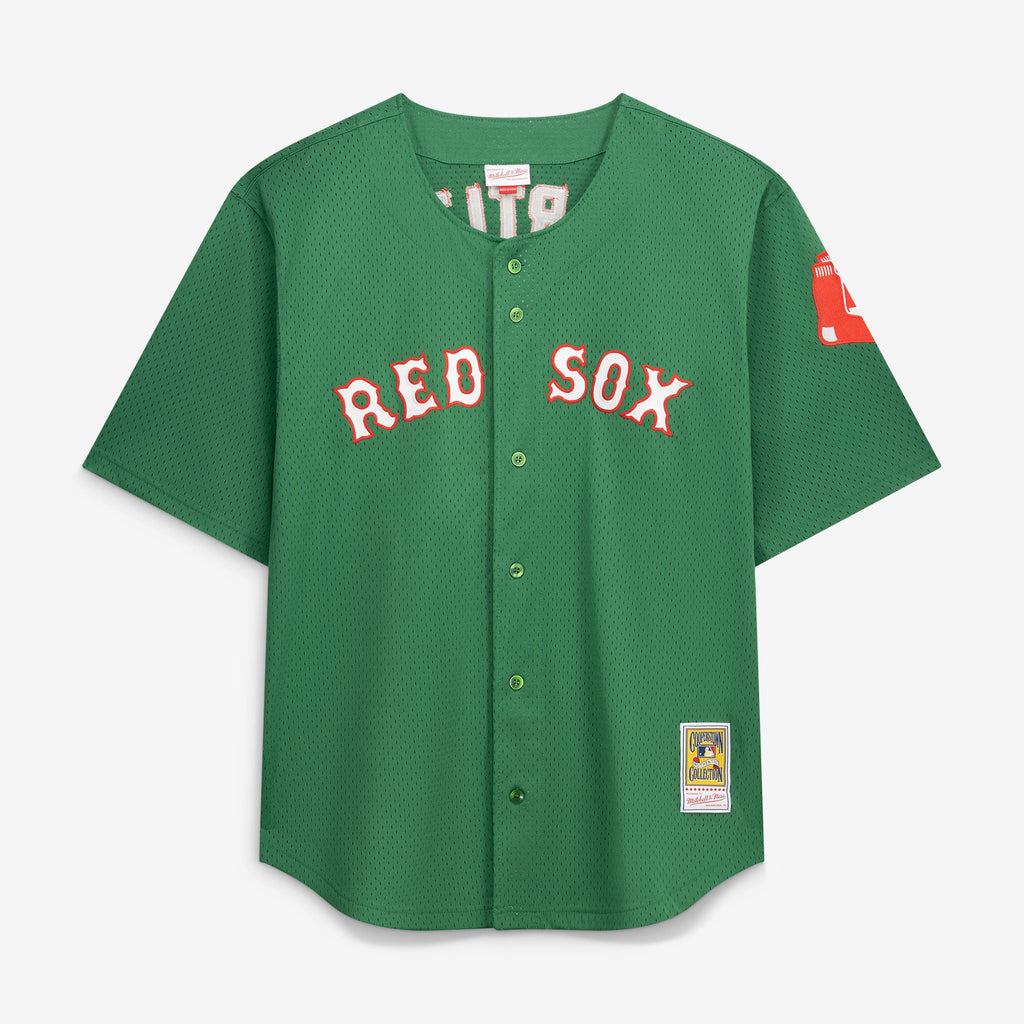 Men's Boston Red Sox David Ortiz Mitchell & Ness Kelly Green Big & Tall Cooperstown Collection Mesh Batting Practice Jersey