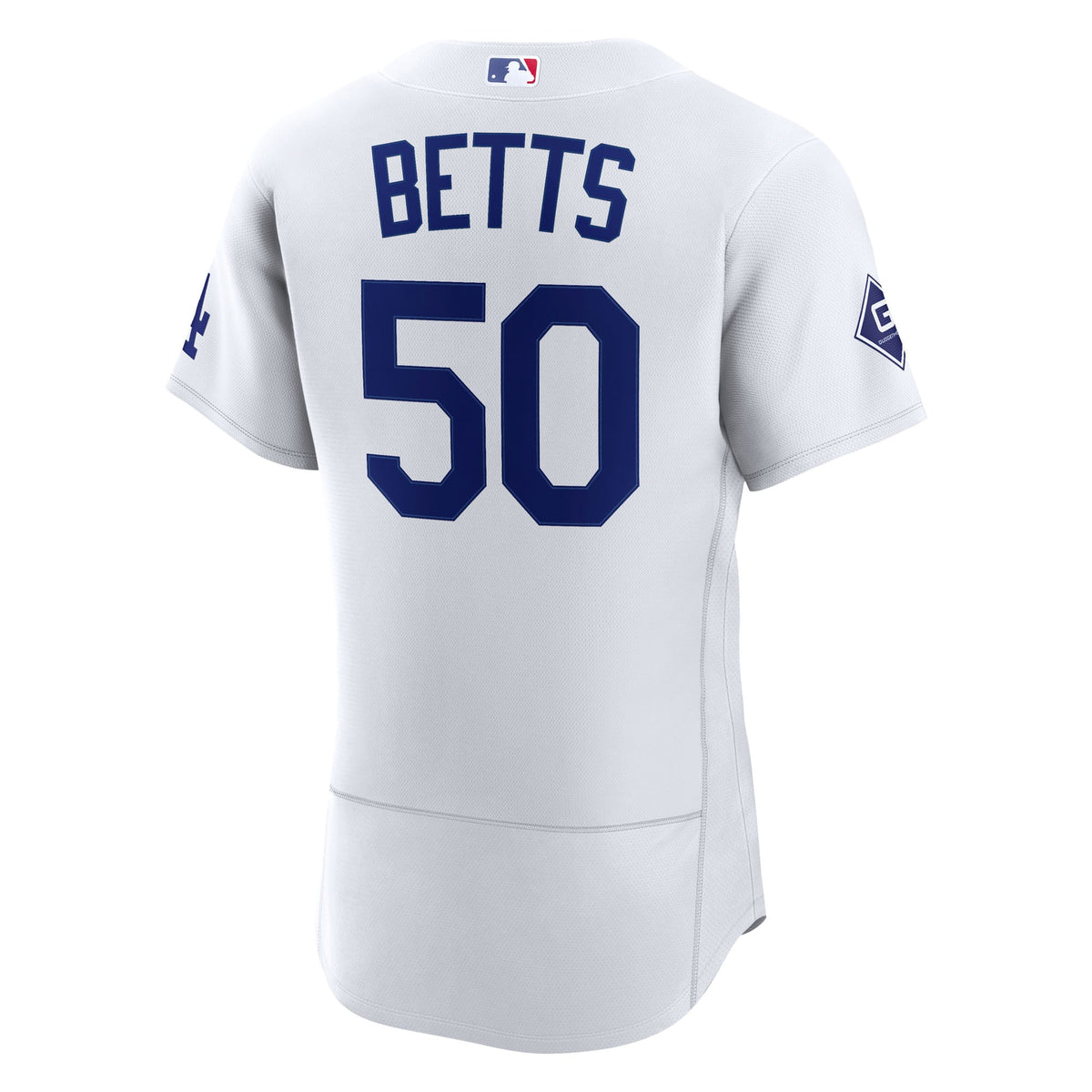 Men's Los Angeles Dodgers Mookie Betts Nike White Home Authentic Sponsor Patch Jersey
