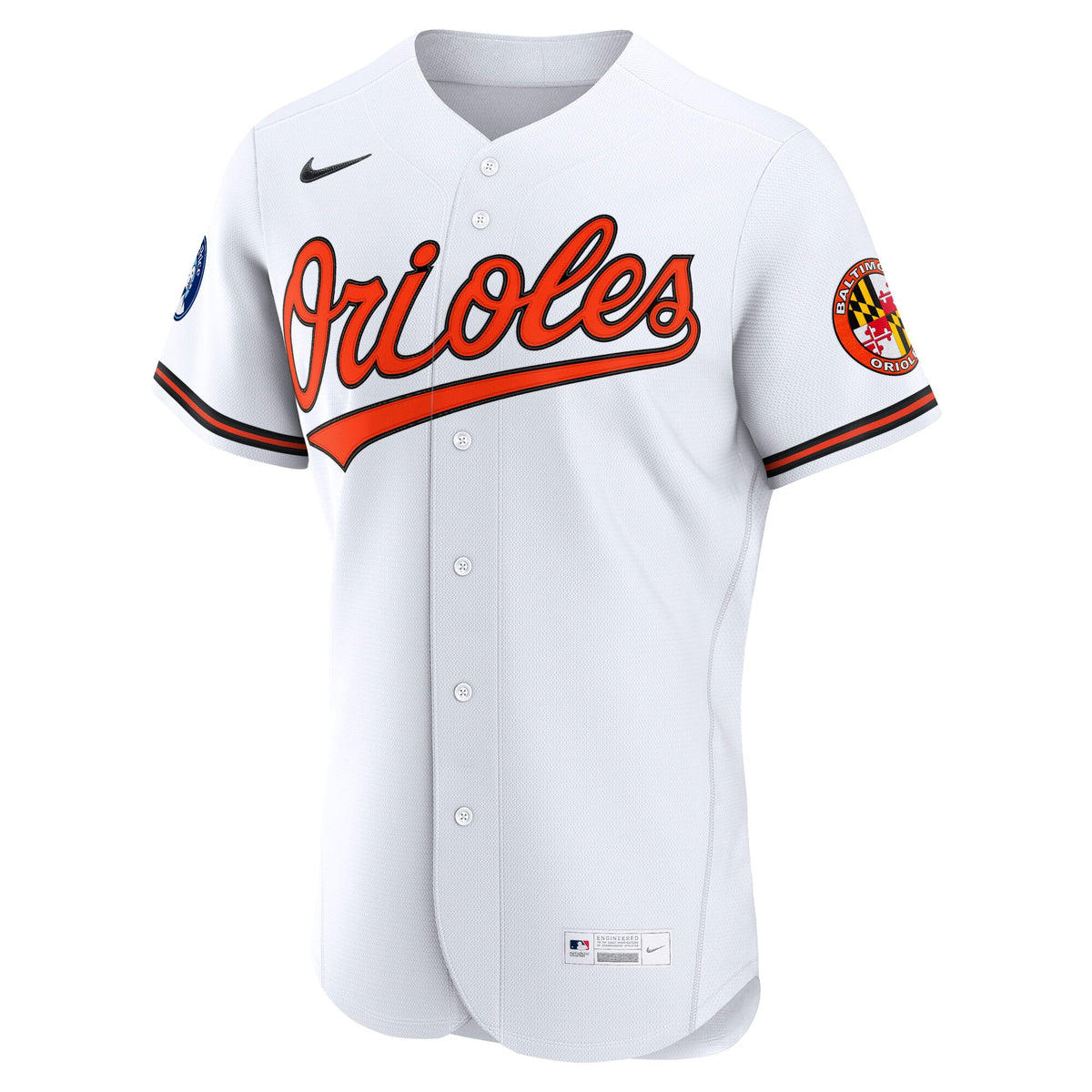 Men's Baltimore Orioles Nike White Home Sponsor Patch Authentic Jersey