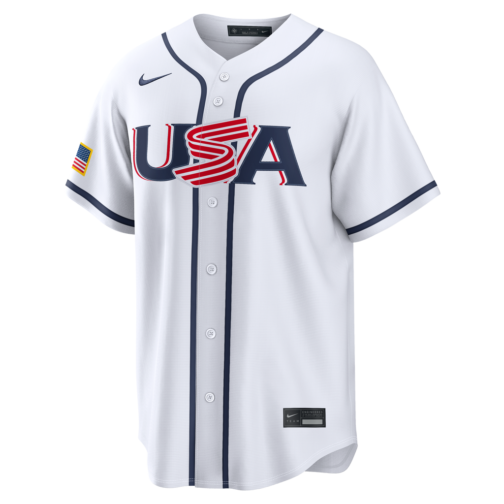 Men's USA Baseball Cal Raleigh Nike White 2026 World Baseball Classic Home Stadium Jersey