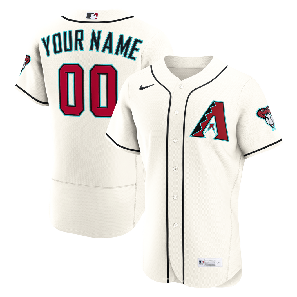 Men's Arizona Diamondbacks Nike Cream Home Authentic Custom Jersey