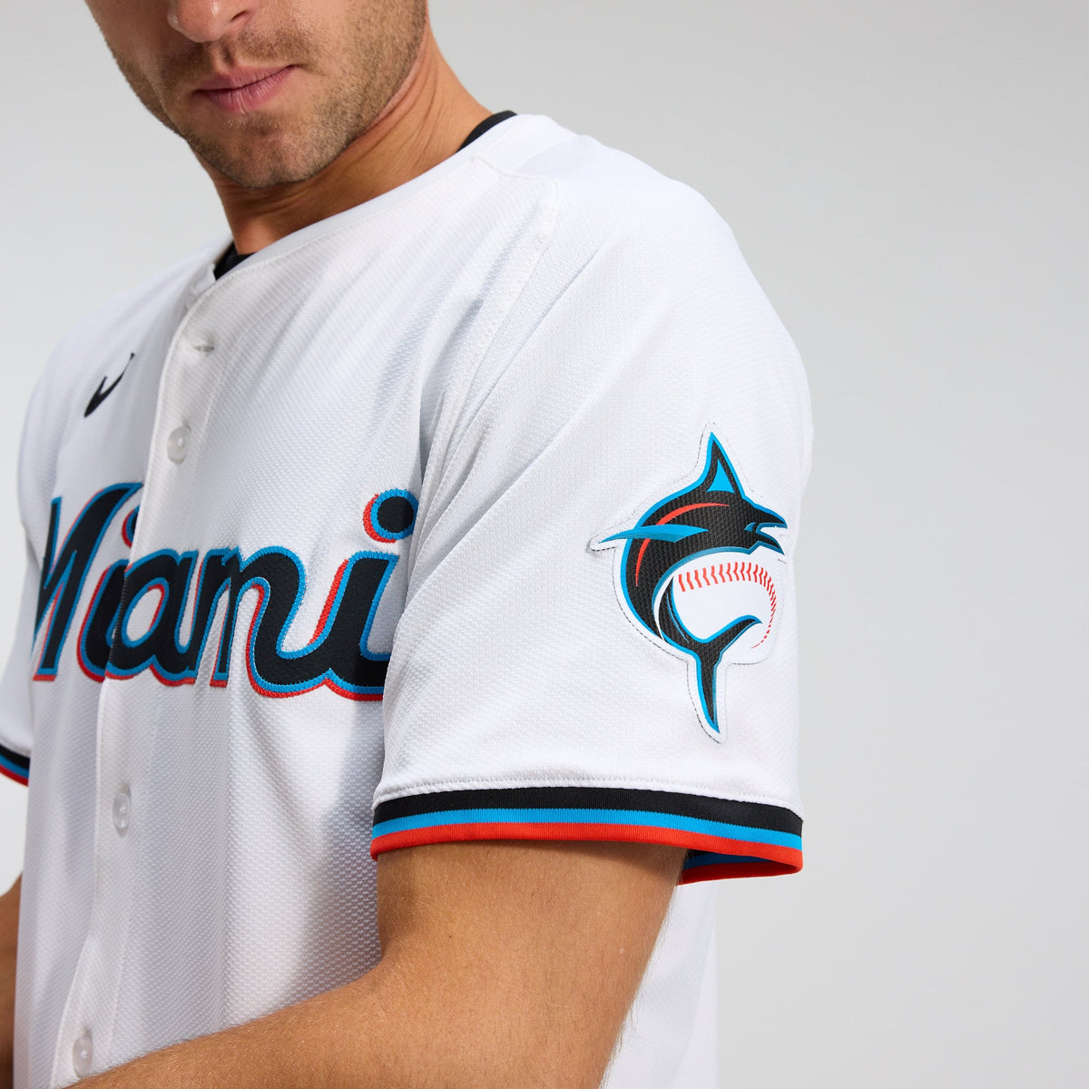 Men's Miami Marlins Nike White Home Elite Jersey