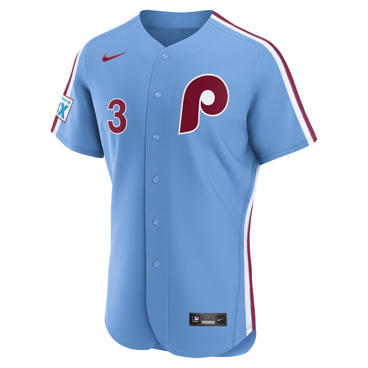 Men's Philadelphia Phillies Bryce Harper Nike Light Blue Alternate Authentic Sponsor Patch Jersey