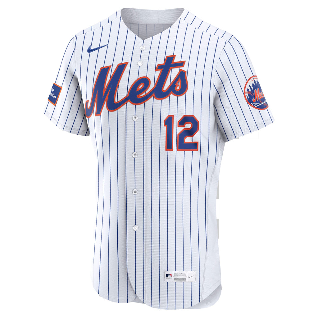 Men's New York Mets Francisco Lindor Nike Black Alternate Authentic Sponsor Patch Jersey