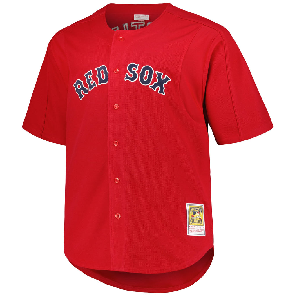 Men's Boston Red Sox David Ortiz Mitchell & Ness Red Big & Tall Cooperstown Mesh Batting Practice Jersey