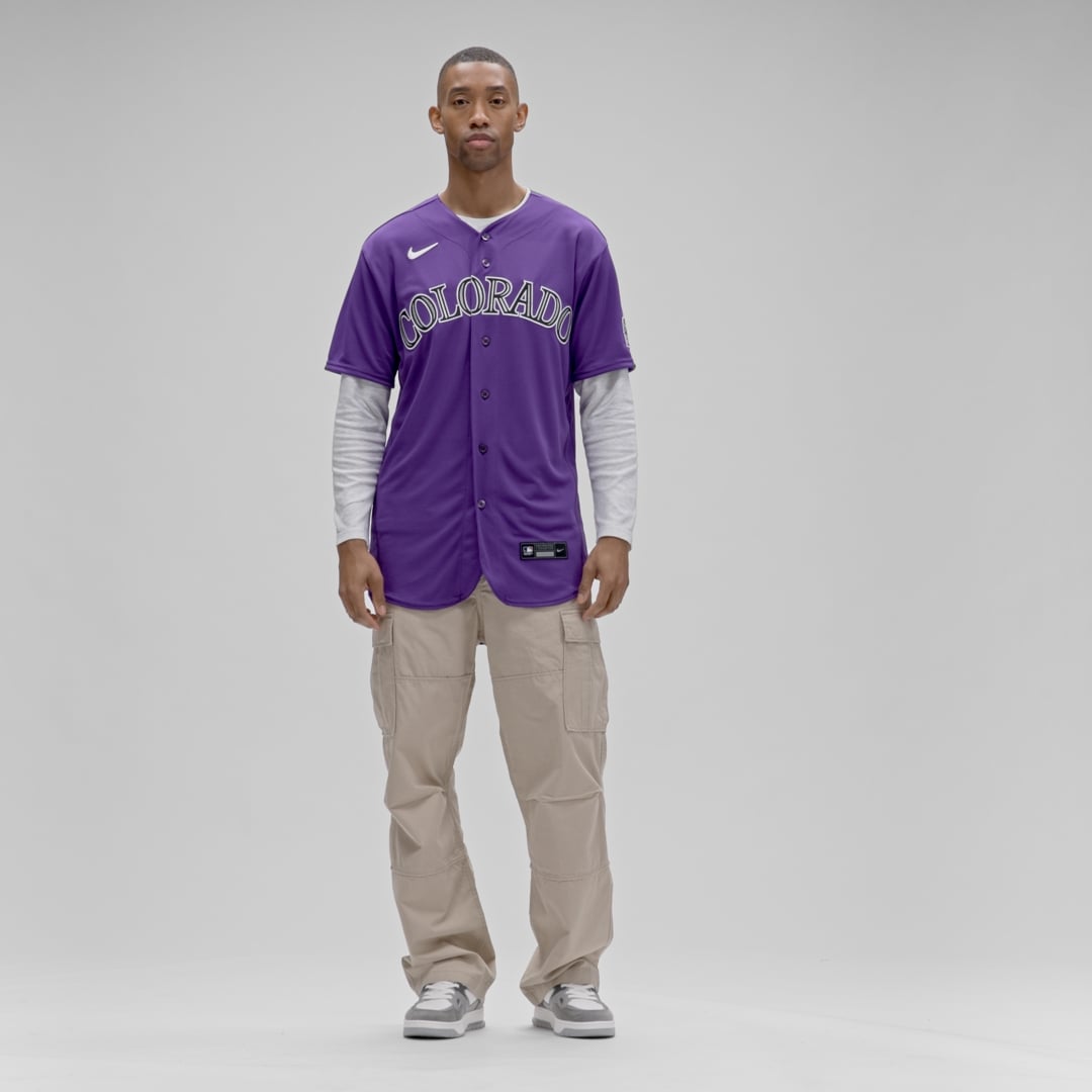 Men's Colorado Rockies  Nike Purple Alternate Authentic Jersey