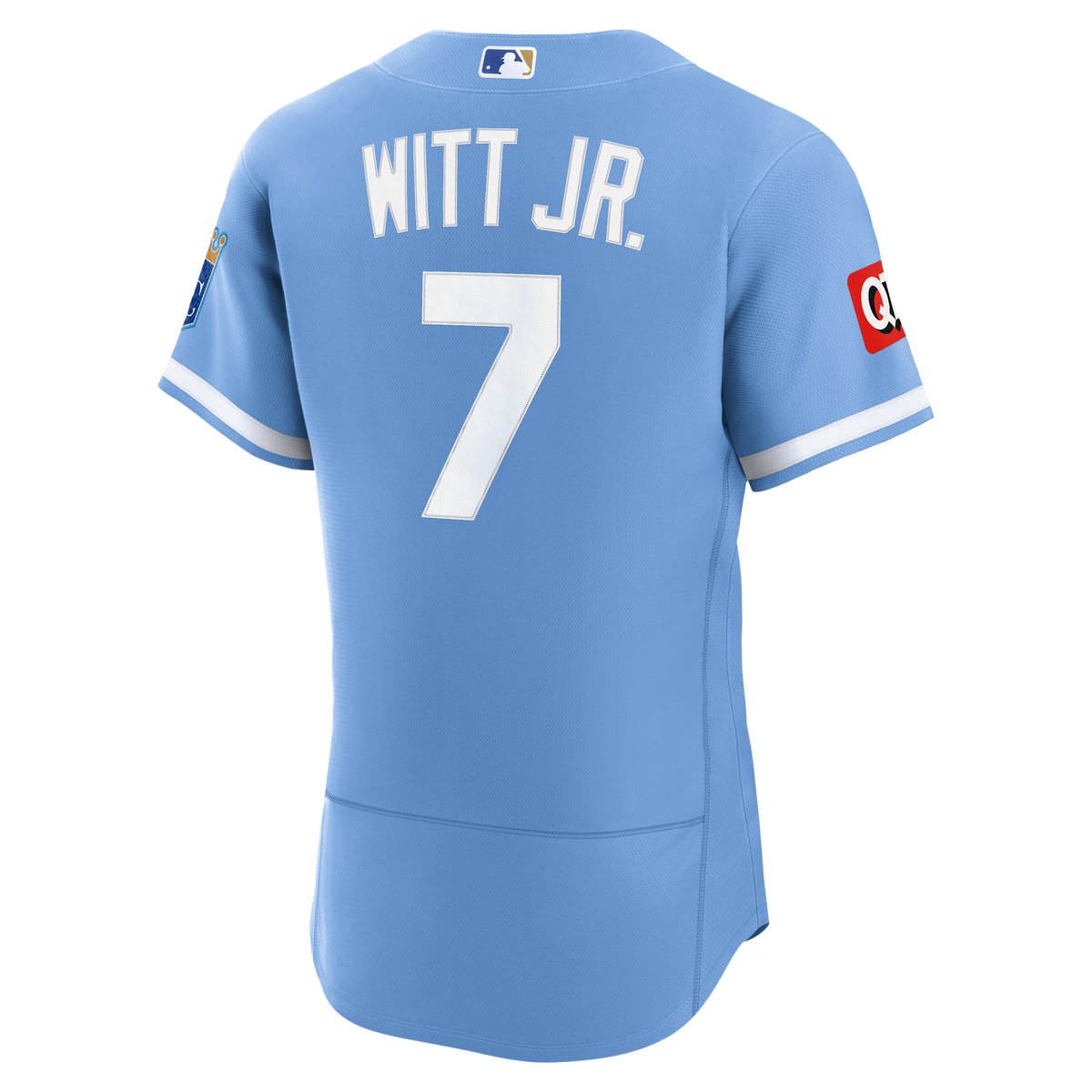Men's Kansas City Royals Bobby Witt Jr. Nike Light Blue Alternate Authentic Sponsor Patch Jersey
