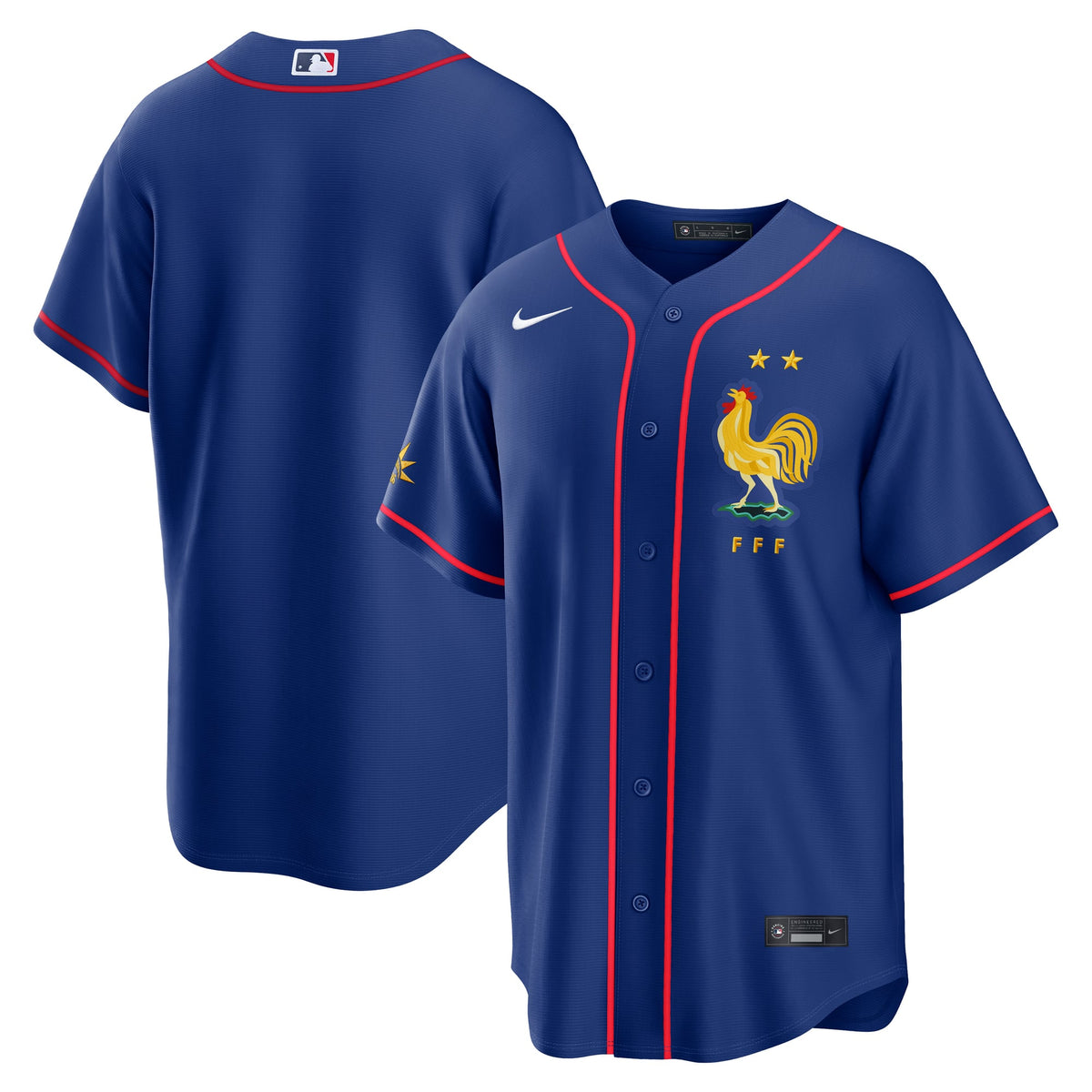 Men's France National Team x MLB Nike Blue Stadium Replica Jersey
