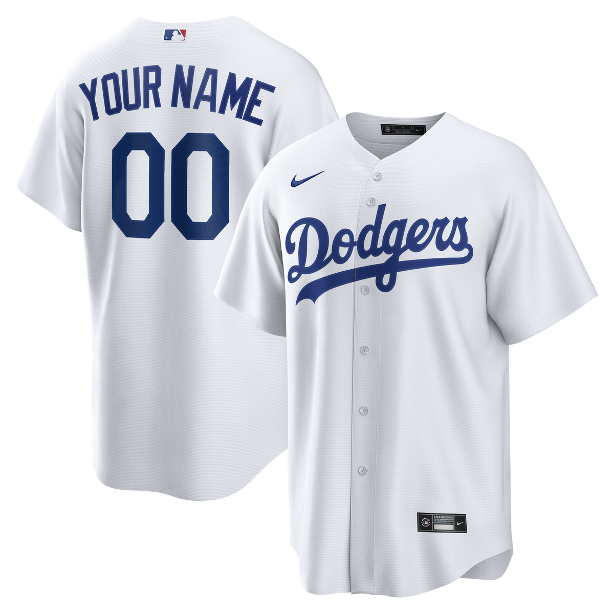 Men's Los Angeles Dodgers Nike White Home Replica Custom Jersey