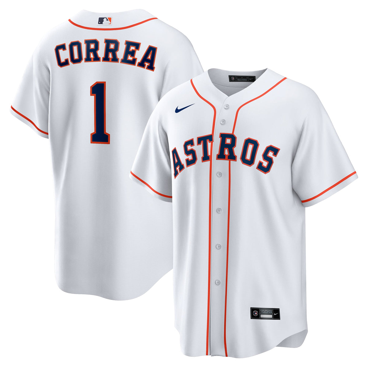 Men's Houston Astros Carlos Correa Nike White Home Replica Jersey