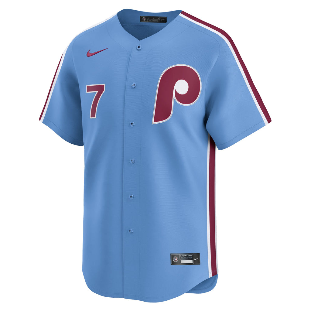 Men's Philadelphia Phillies Trea Turner Nike Light Blue Alternate Limited Player Jersey